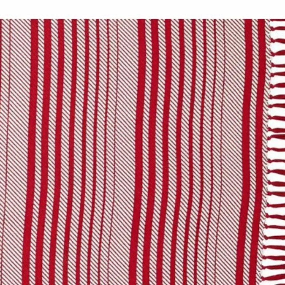 Whimsical Candy Cane Striped Woven Throw Blanket
